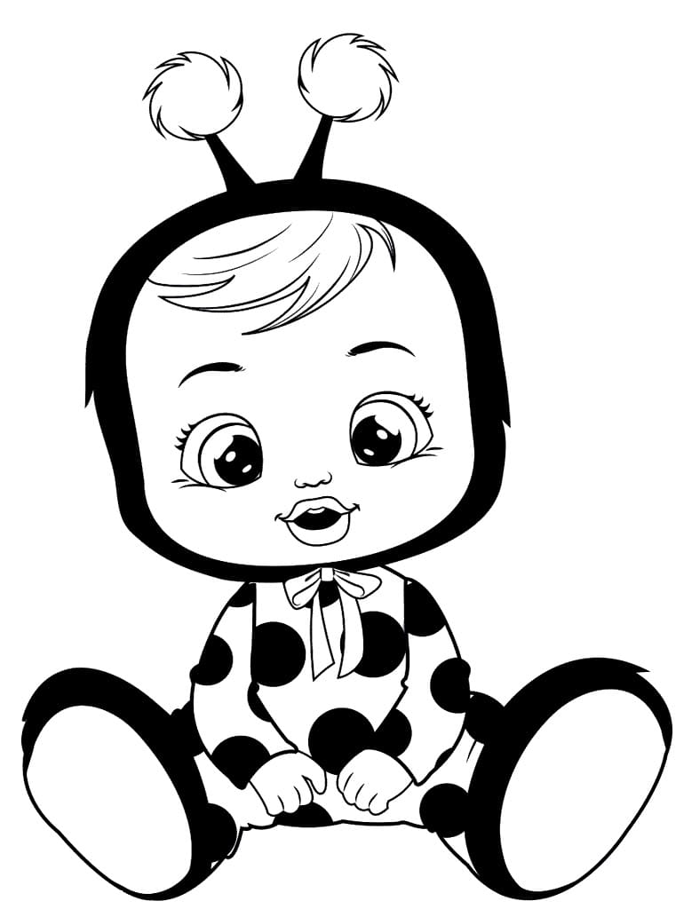 Ladybug Cry Babie Coloring Page - Free Printable Coloring Pages for Kids