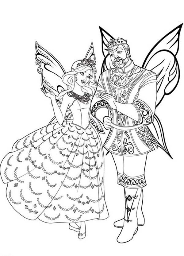 King and Queen of Flutterfield Kingdom Barbie Mariposa Coloring Pages |  Unicorn coloring pages, Cartoon coloring pages, Cute coloring pages