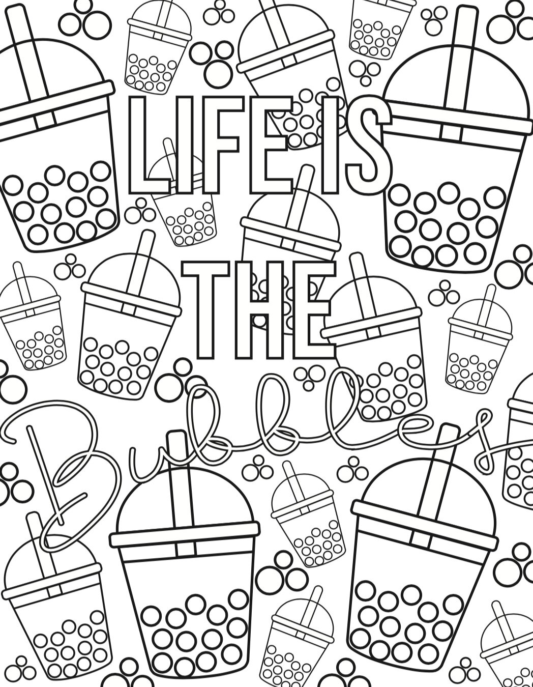 FREE DOWNLOAD- Bubble Tea Colouring Page — Crafternoon