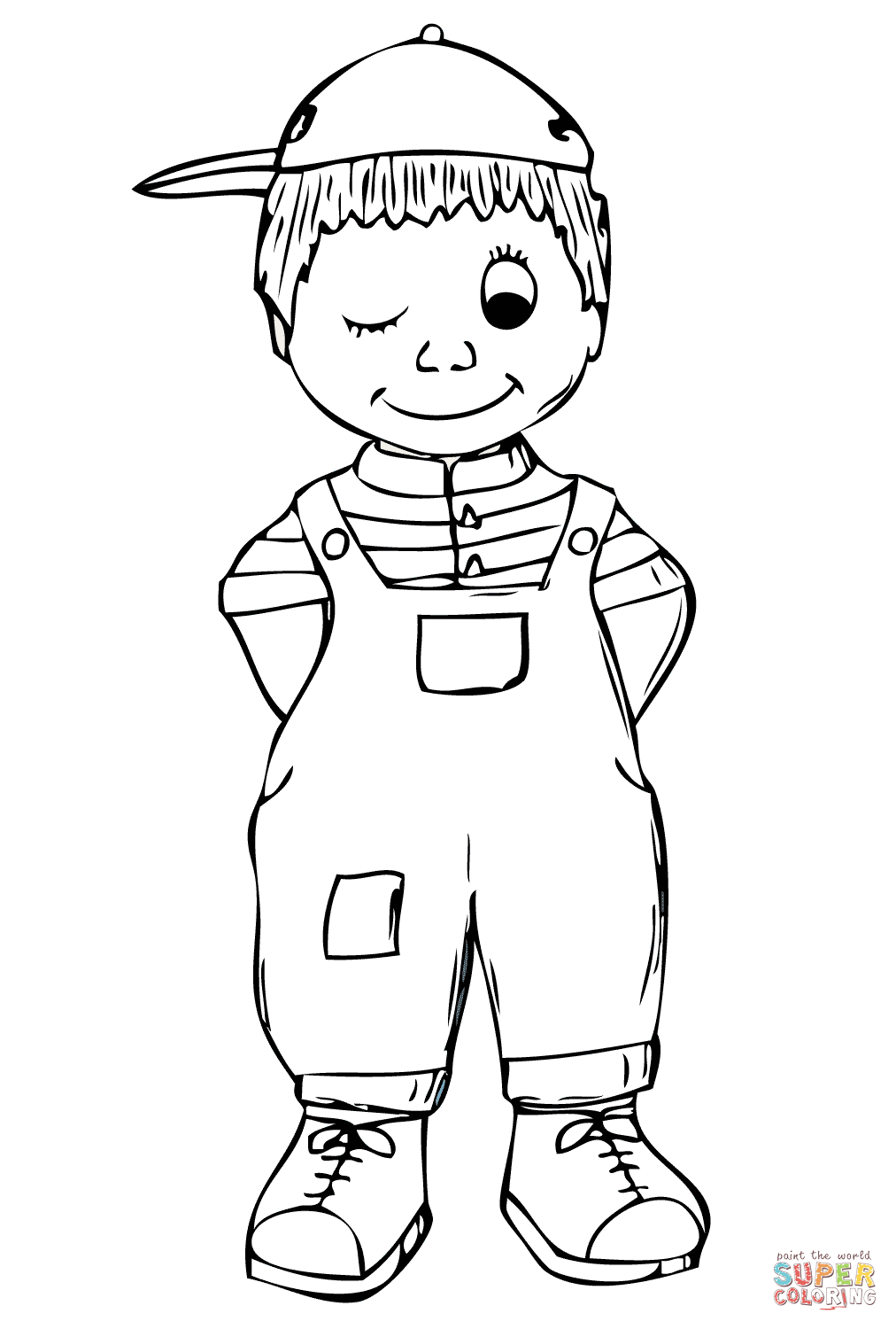 Boy coloring page | Free Printable Coloring Pages
