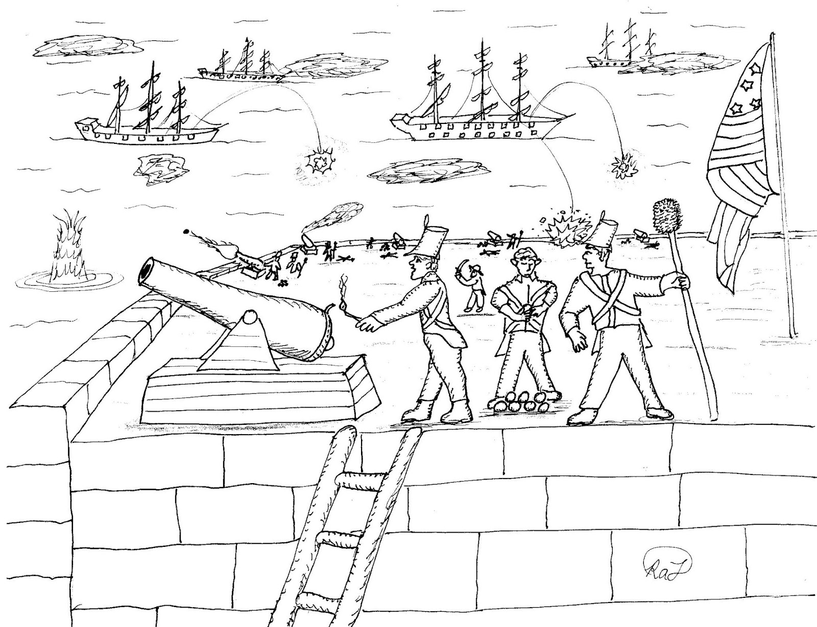 Robin's Great Coloring Pages: Battle of Baltimore, Fort McHenry