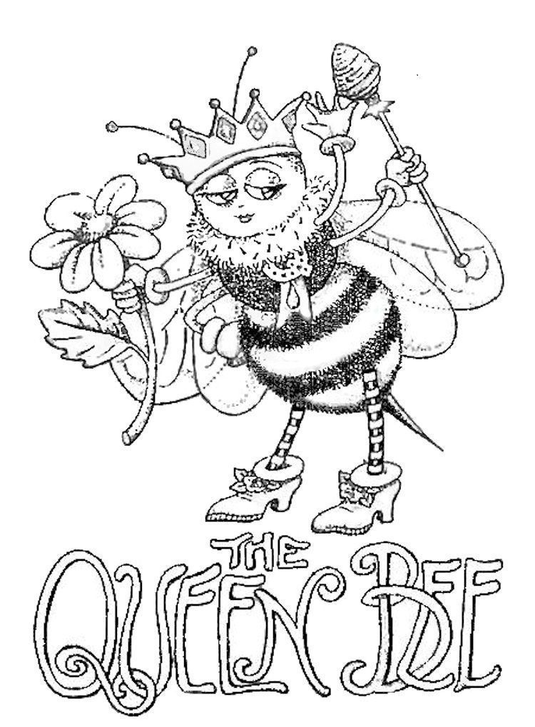 The Queen Bee Coloring Page..So Cute!!! ;-) | Bee coloring pages, Cute coloring  pages, Coloring pages