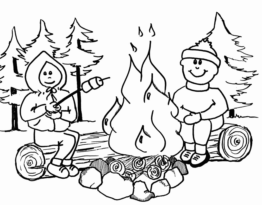 Camp Fire Coloring Pages - Coloring Home