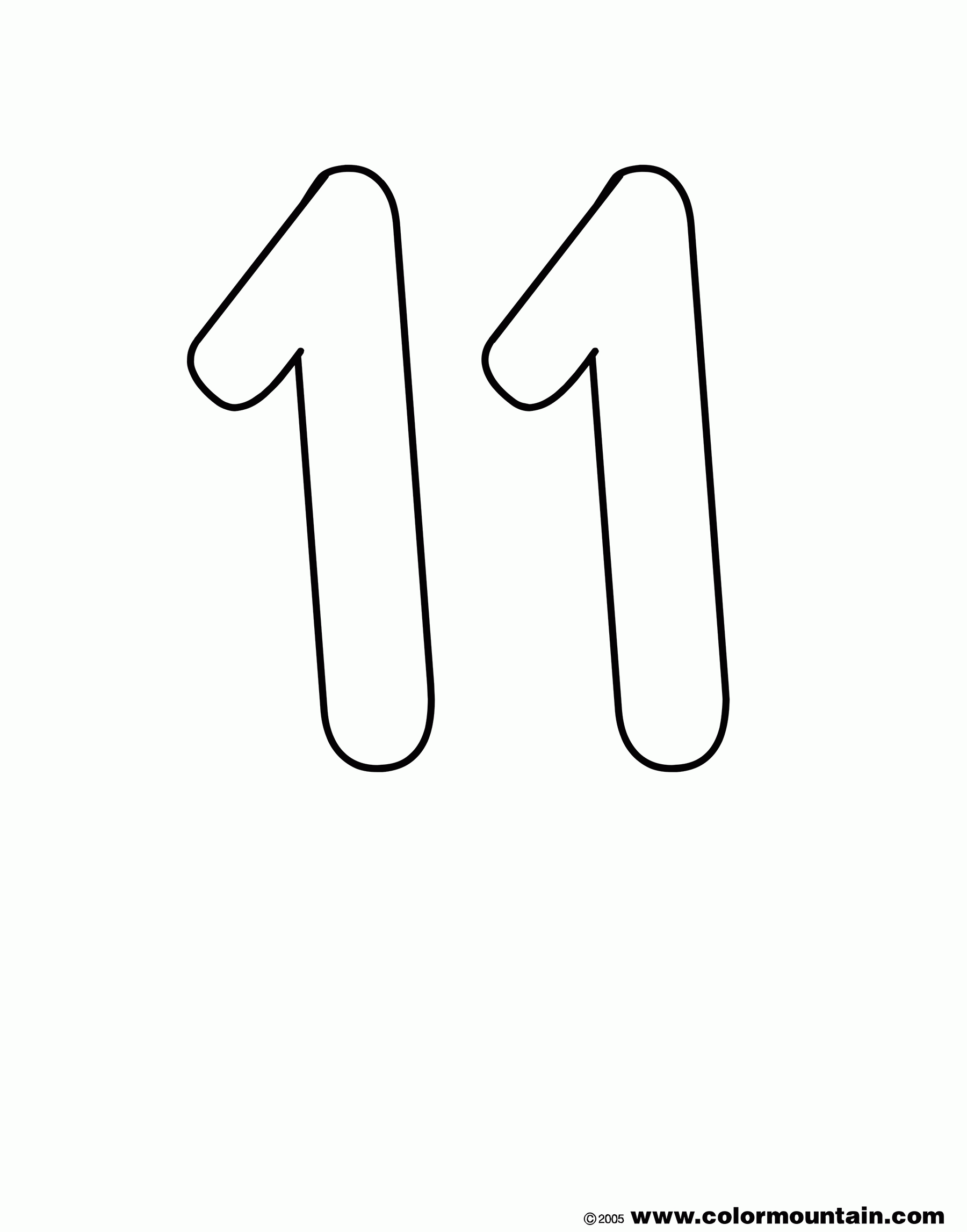 Number 11 Coloring Page