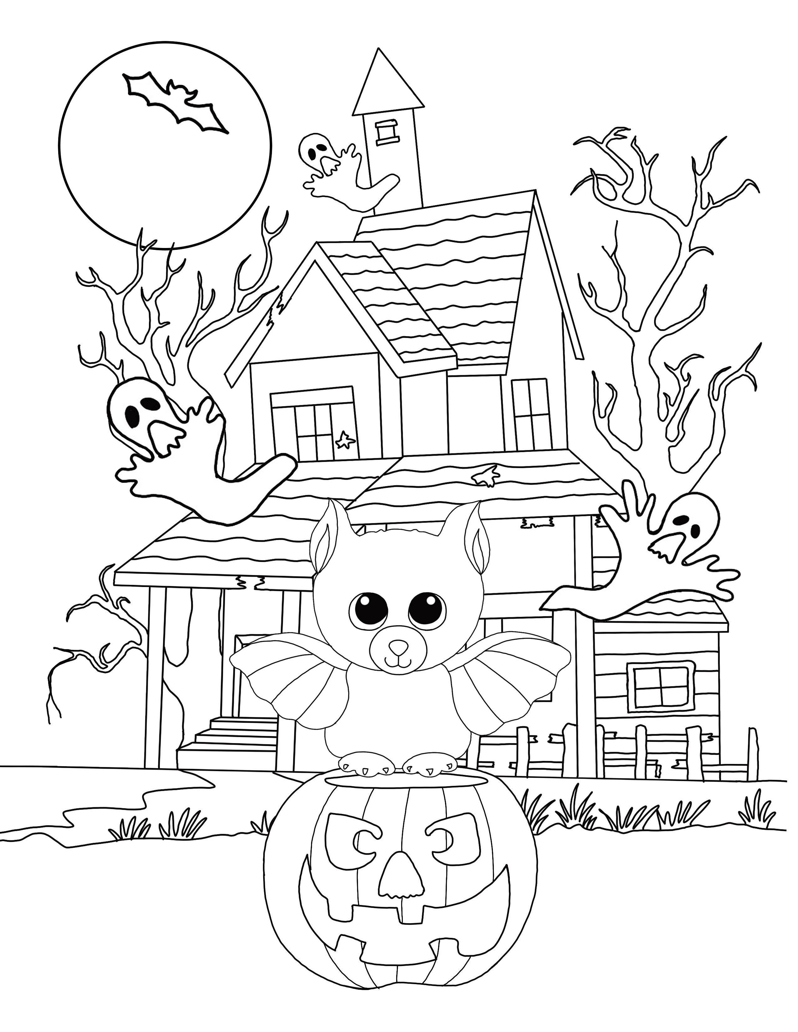 Beanie-Boo-Halloween-Coloring-Page-Bat - Beanie Boo Fan Club