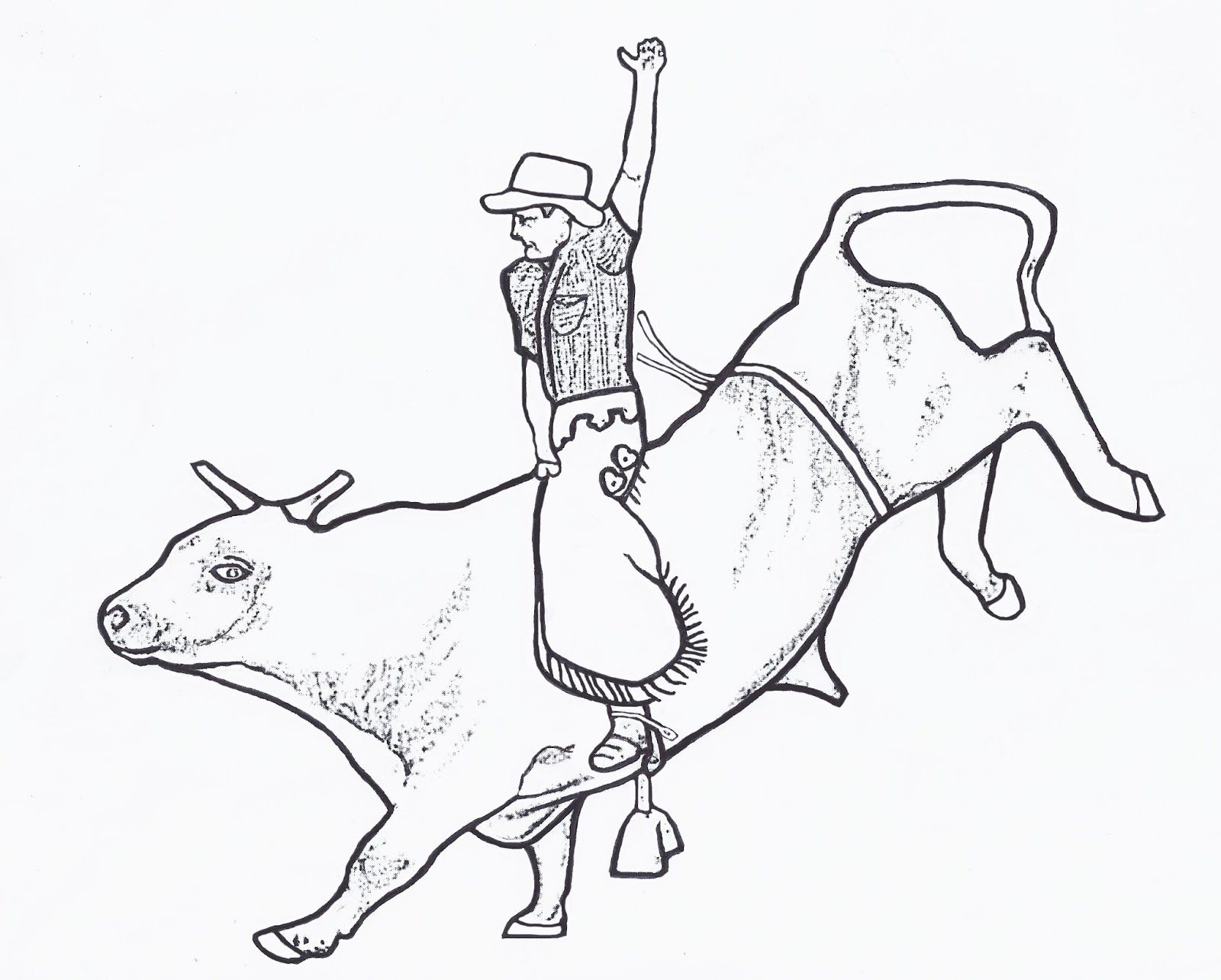 bull riding coloring pages | Only Coloring Pages