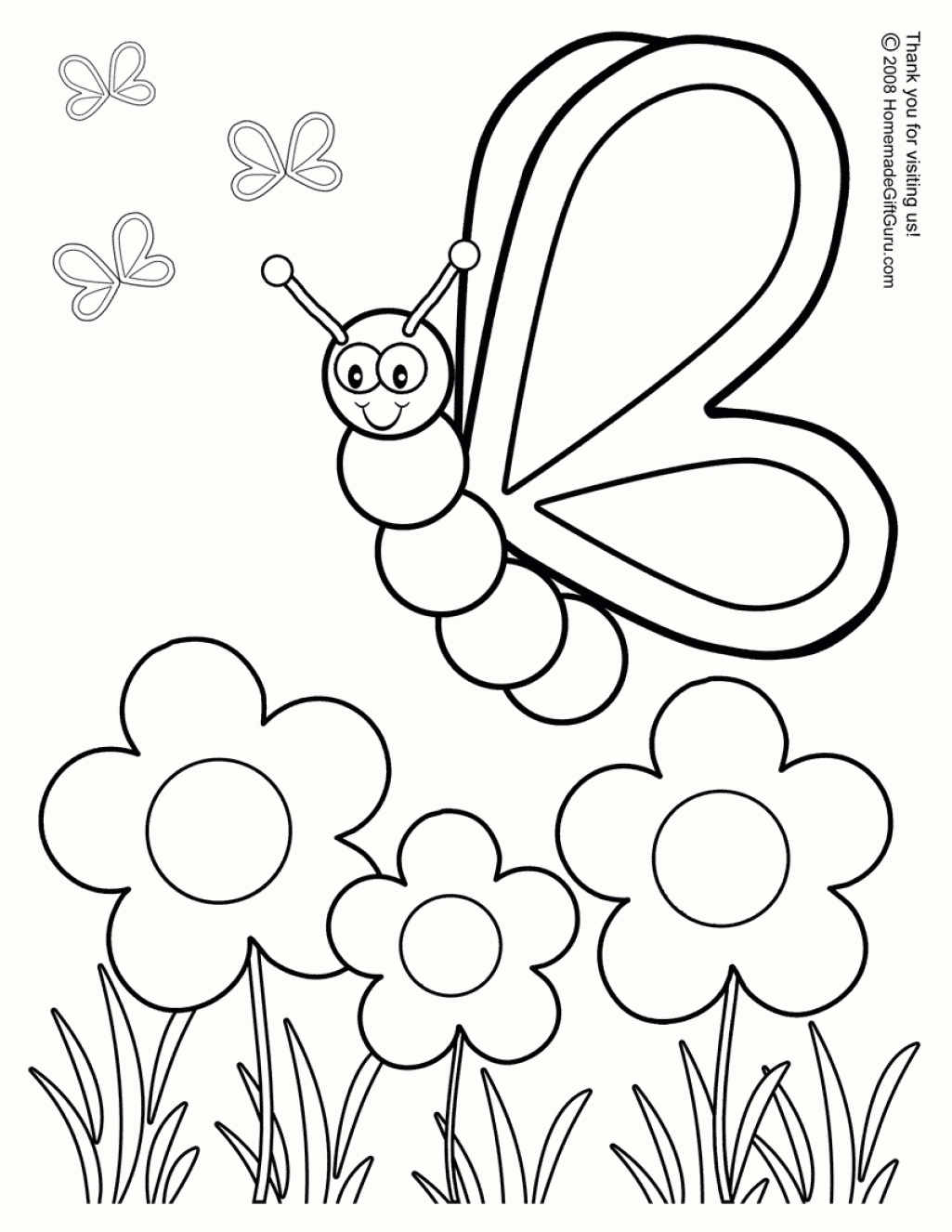 Coloring Pages Spring Flowers For Preschool Coloring Pages Spring ...