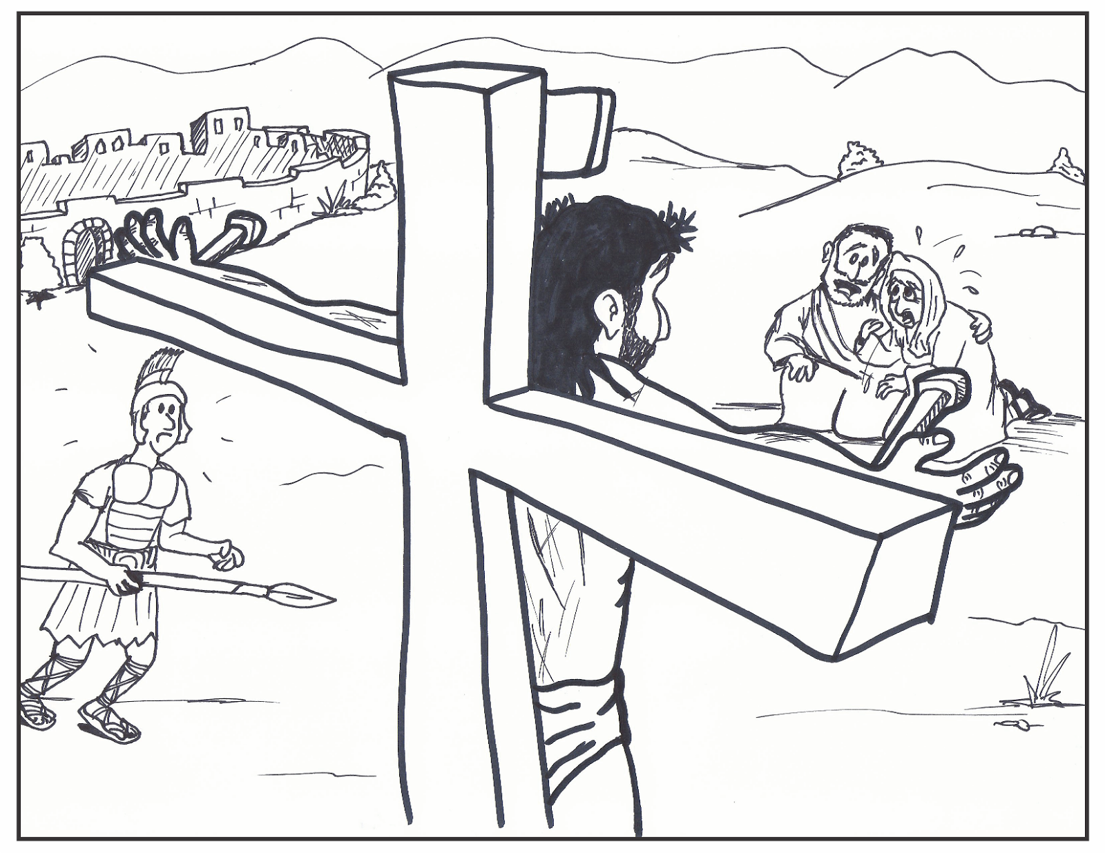jesus on the cross pencil drawings color pages of jesus. jesus ...