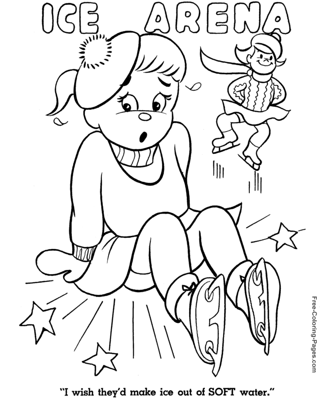 Winter Coloring pictures - Ice Skating Oops 25