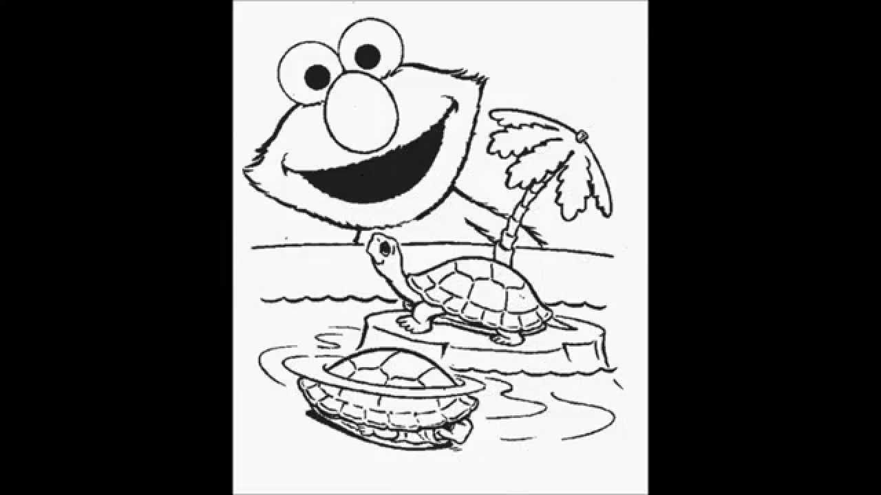 elmo Colouring Pages and Kids Colouring Game - YouTube