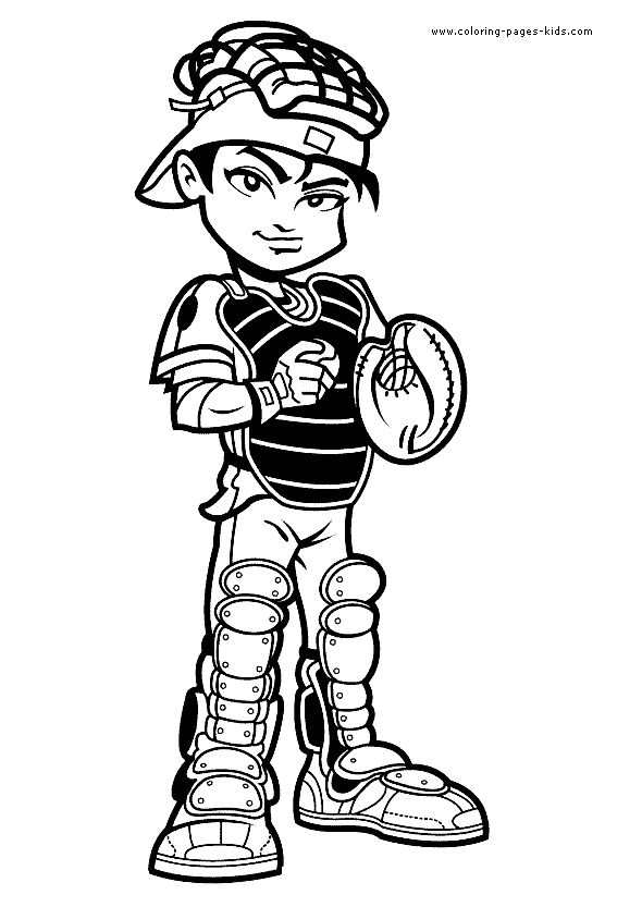 Catcher Baseball color page - Coloring pages for kids - Sports ...
