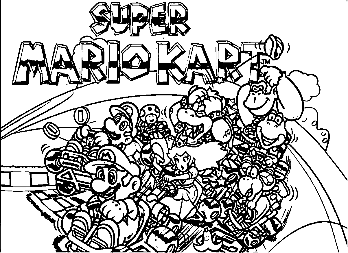 Super Mario Kart Coloring Page | Wecoloringpage