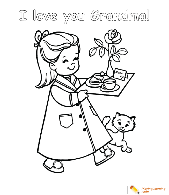 Happy Mothers Day Grandma Coloring Page 04 | Free Happy Mothers Day Grandma  Coloring Page