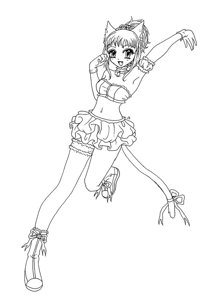 Free Anime Girl Coloring Page - Coloring Pages - Coloring Home