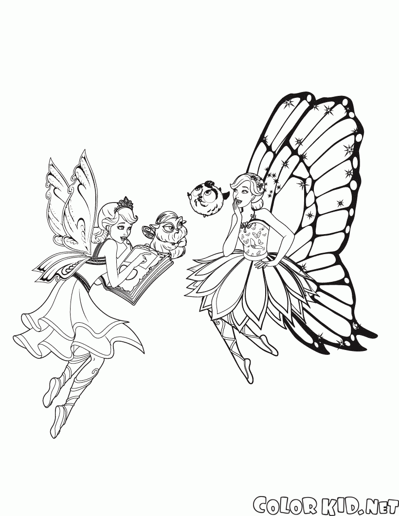 Coloring page - Barbie - fairy Mariposa