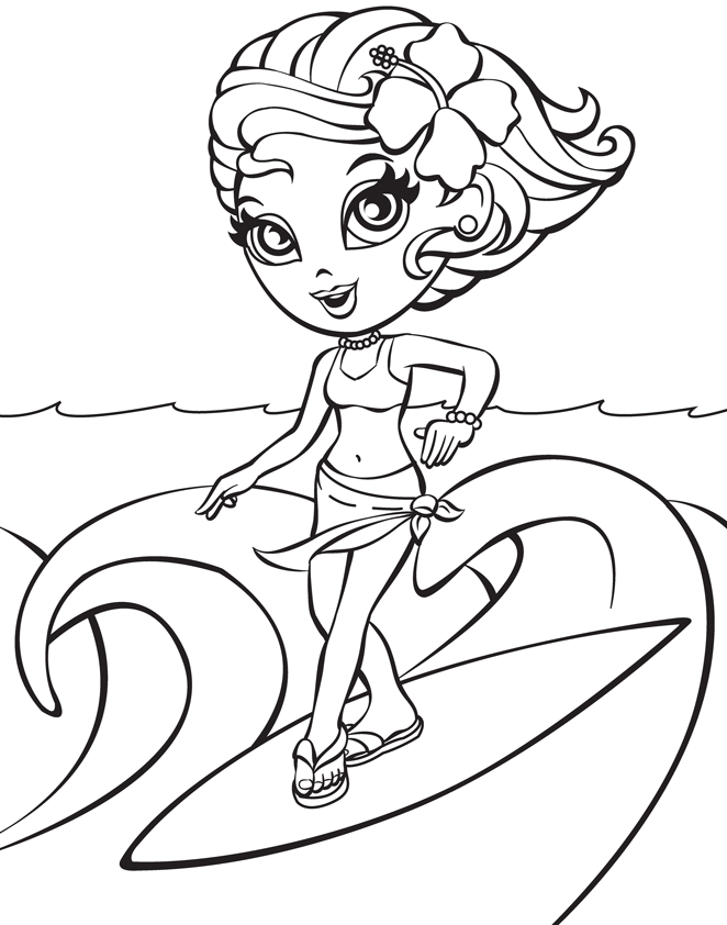 Surf Coloring Pages Black And White - Coloring Home