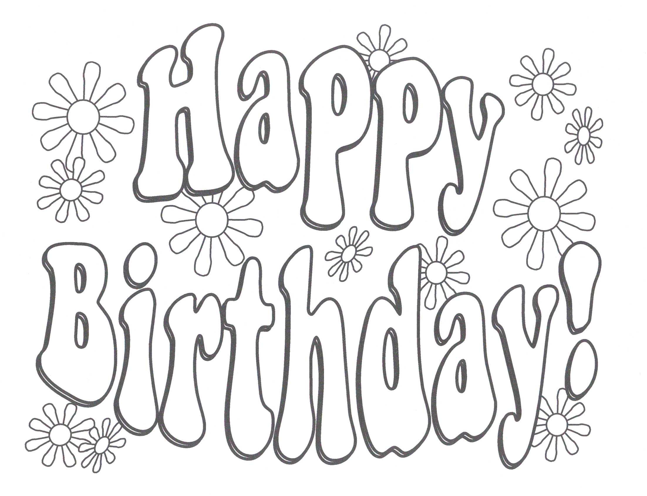 happy birthday coloring pages printable | Only Coloring Pages
