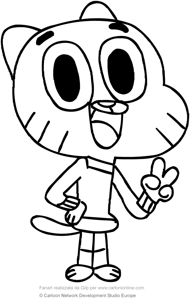 Gumball Watterson (The amazing world of Gumball) coloring pages
