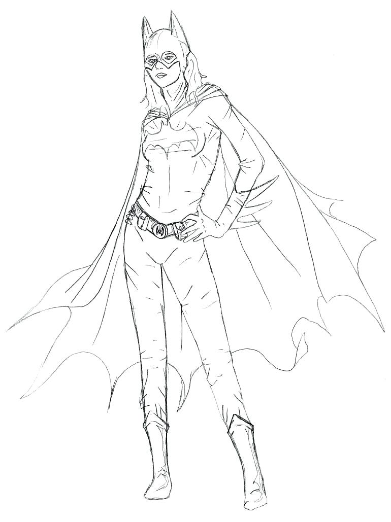 Coloring Pages : Coloring Pages Simple Hand Drawing Batgirl ...