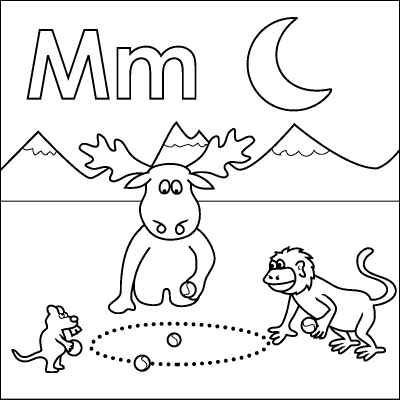 Moose, Coloring pages and Monkey