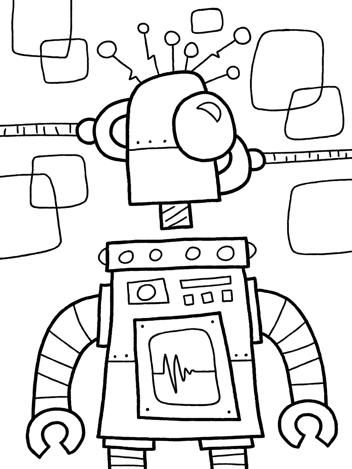 Coloring Pages : Free Printable Robot Coloring For Kids Colouring ...