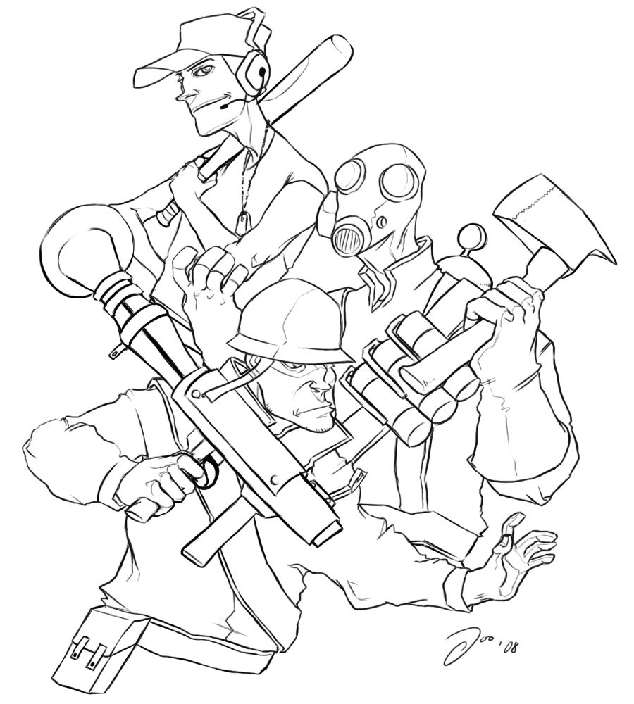 Team fortress 2 Coloring Pages Gallery