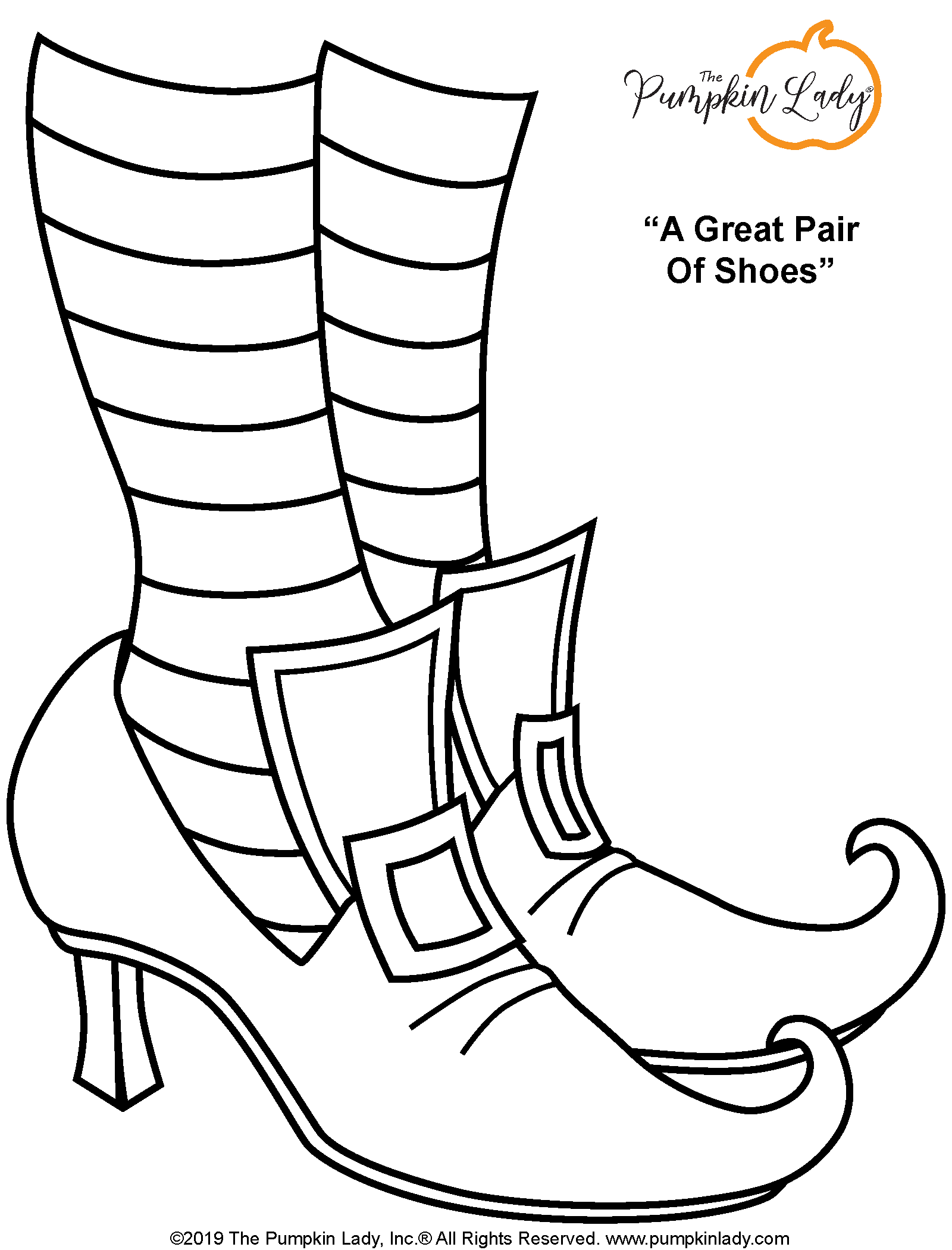 A Great Pair of Shoes Halloween Coloring Page - The Pumpkin Lady