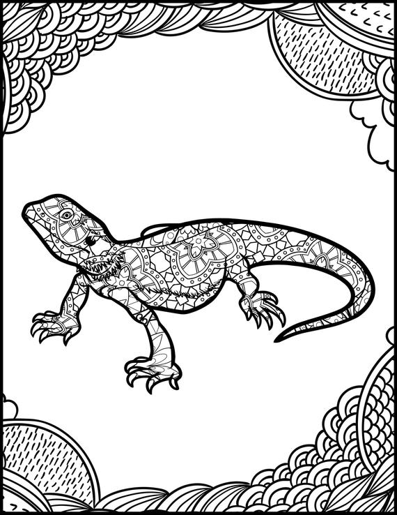 Printable Coloring Page Adult Coloring Page Animal | Etsy