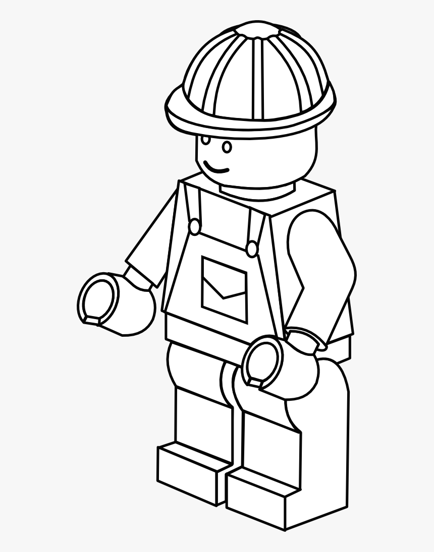 Free Coloring Page Kids - Lego Builder Coloring Pages, HD Png Download ,  Transparent Png Image - PNGitem