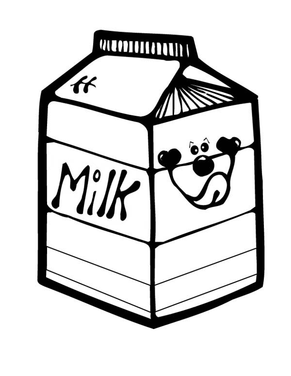 Puppy Picture on Milk Carton Coloring Page - NetArt
