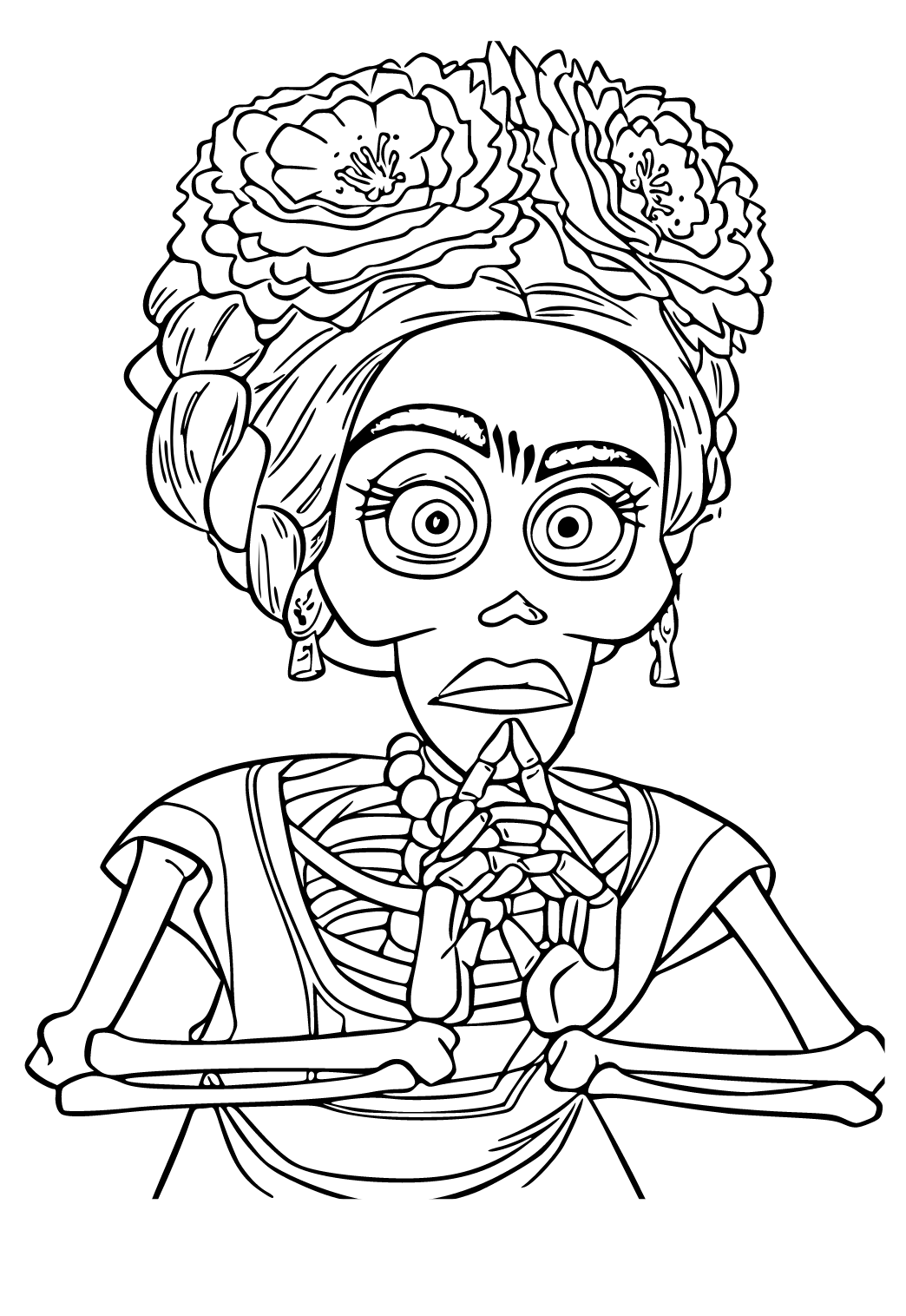 Free Printable Coco Frida Kahlo Coloring Page, Sheet and Picture for Adults  and Kids (Girls and Boys) - Babeled.com