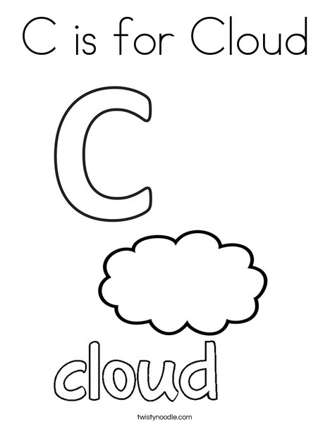 C is for Cloud Coloring Page - Twisty Noodle