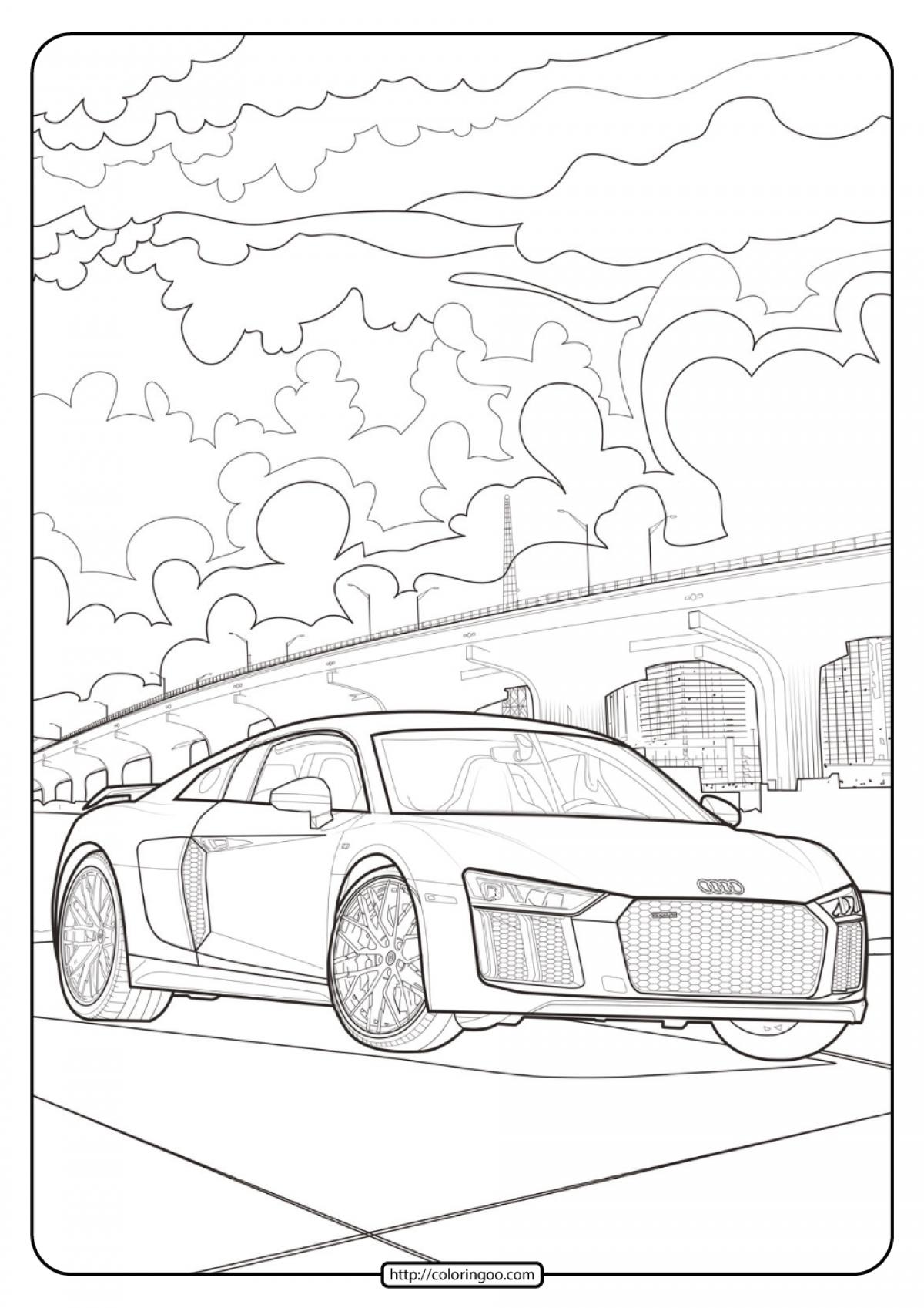 Printable Audi Cars Coloring Book & Page – 12