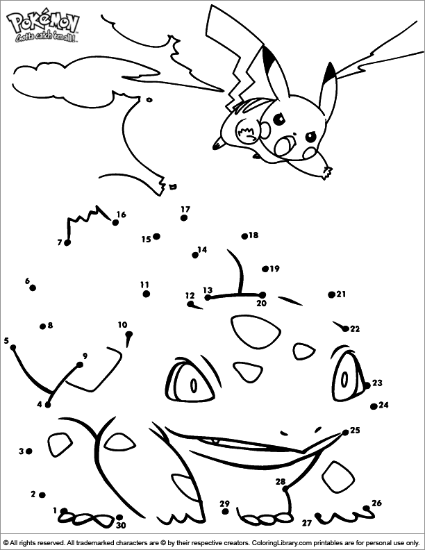 Pokemon Dot To Dot Coloring Pages Coloring Home