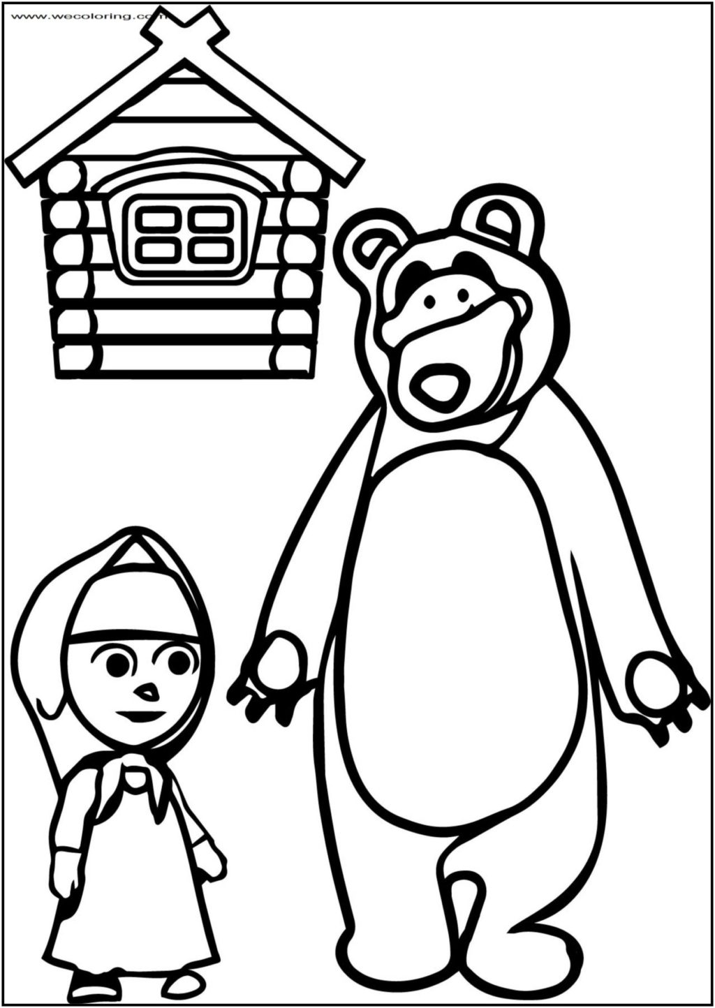coloring masha bear popular