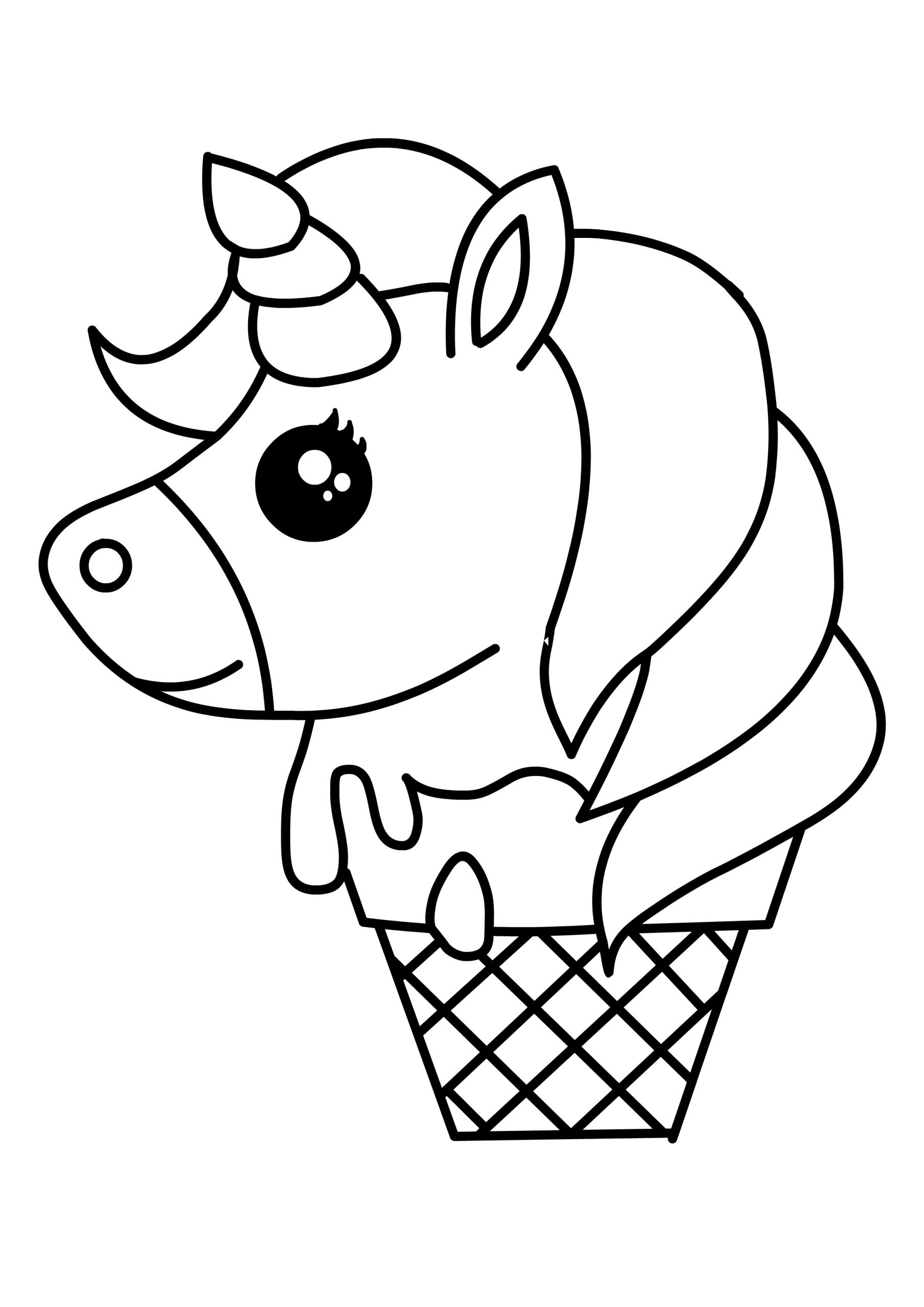 Coloring Page Unicorn Ice Cream. Coloring Page For Kids - Coloring Home