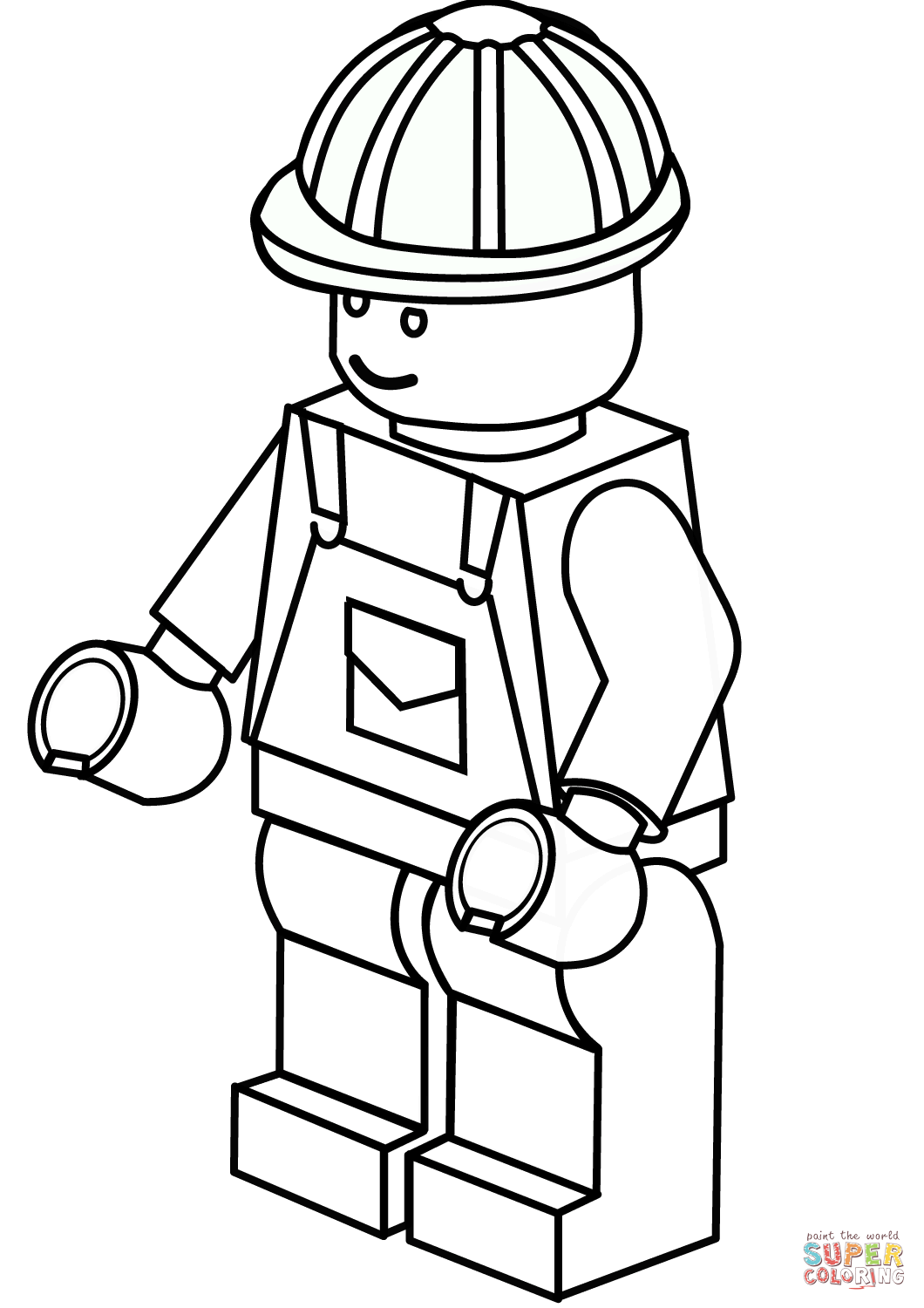 Lego Construction Worker coloring page | Free Printable Coloring Pages