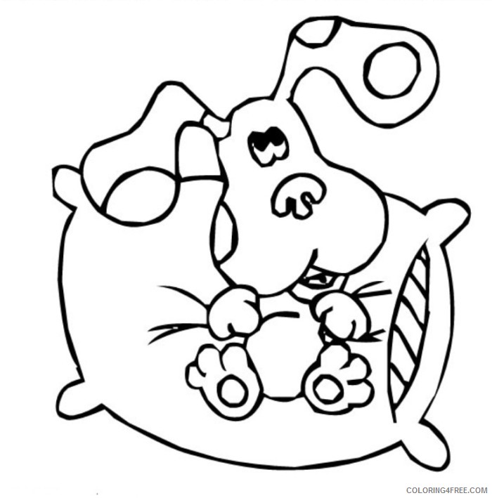Blues Clues Coloring Pages Sitting On Pillow Coloring4free Coloring4free Com Coloring Home