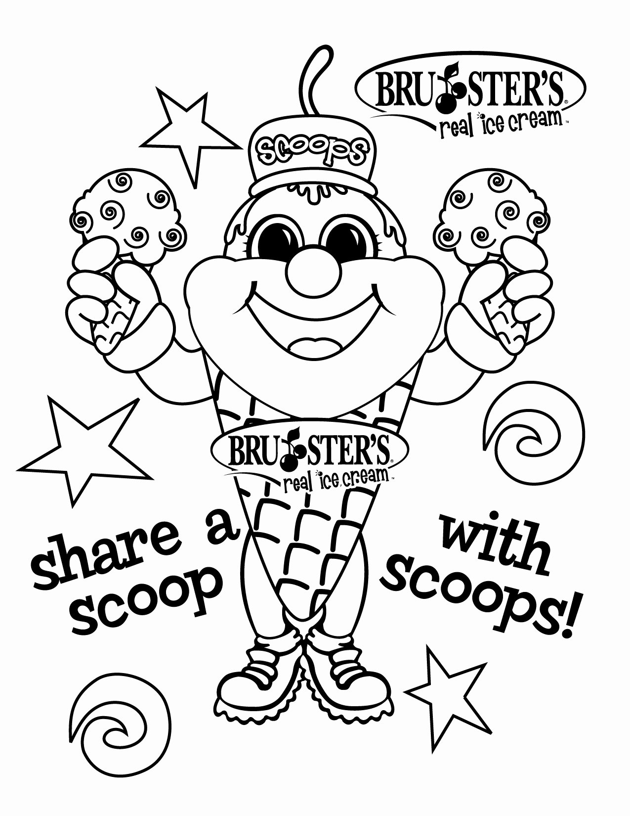 Ice Cream Scoop Coloring Pages Lovely Brusters | Meriwer Coloring