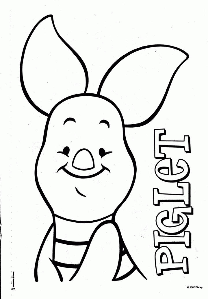 Piglet Coloring Page - Coloring Pages for Kids and for Adults