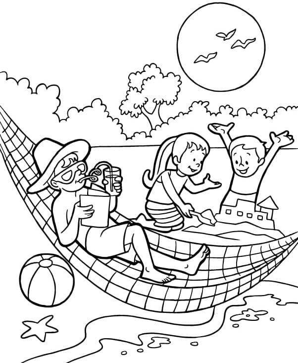 Fun in Summer Coloring Page - Free Printable Coloring Pages for Kids