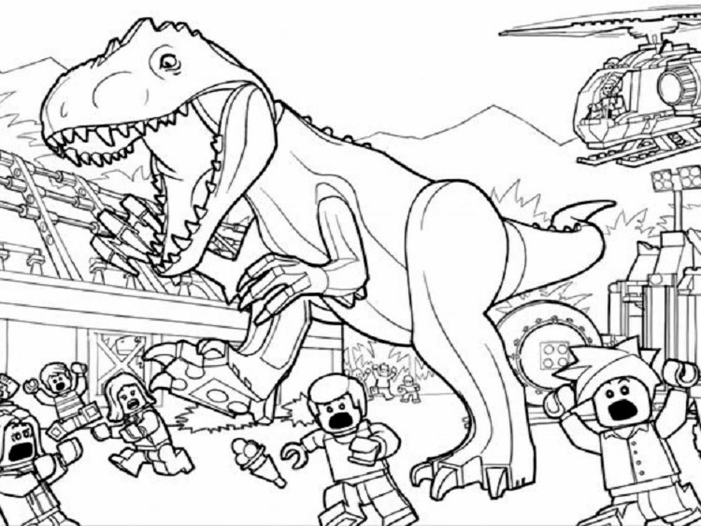 Lego Jurassic World coloring pages