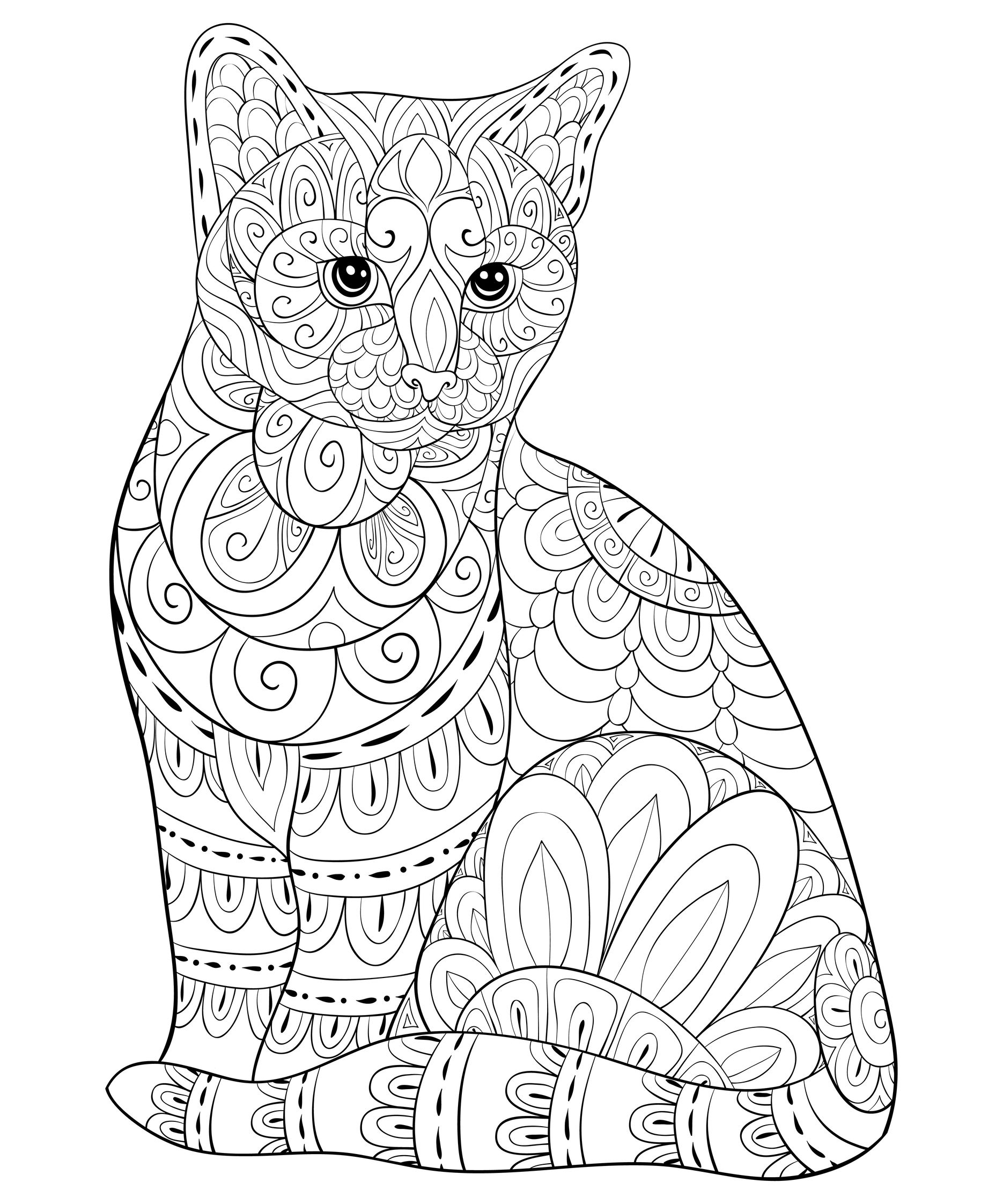 Cats - Free printable Coloring pages for kids
