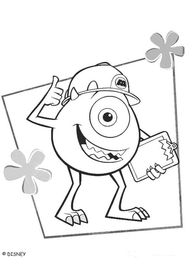 Monsters, Inc. coloring pages - Mike Wazowski