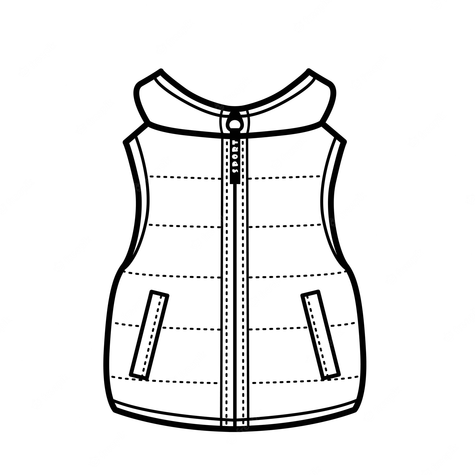 Premium Vector | Quilted padded vest for boy outline for coloring on a  white background