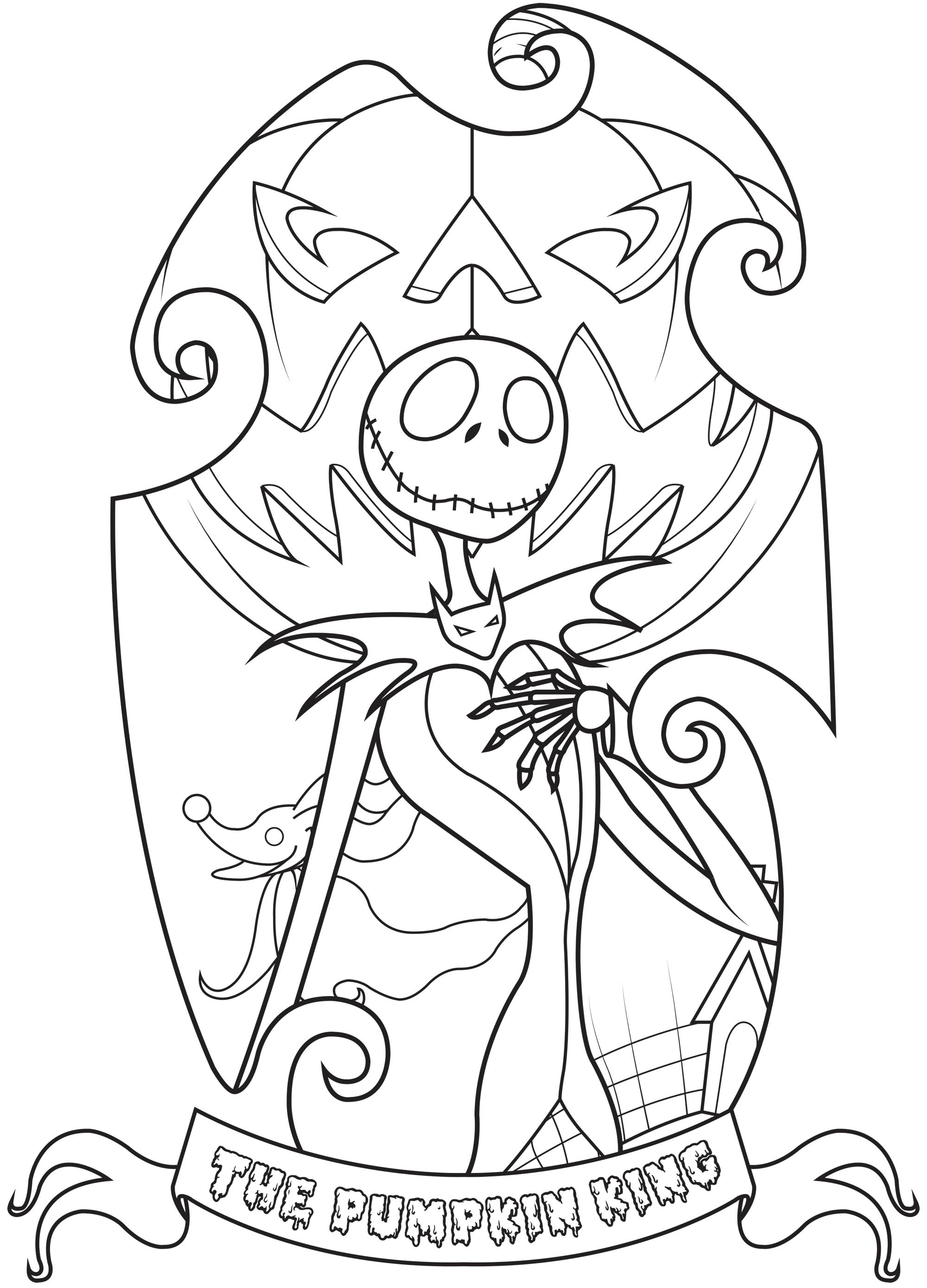 Jack Skellington - The Nightmare Before Christmas Kids Coloring Pages