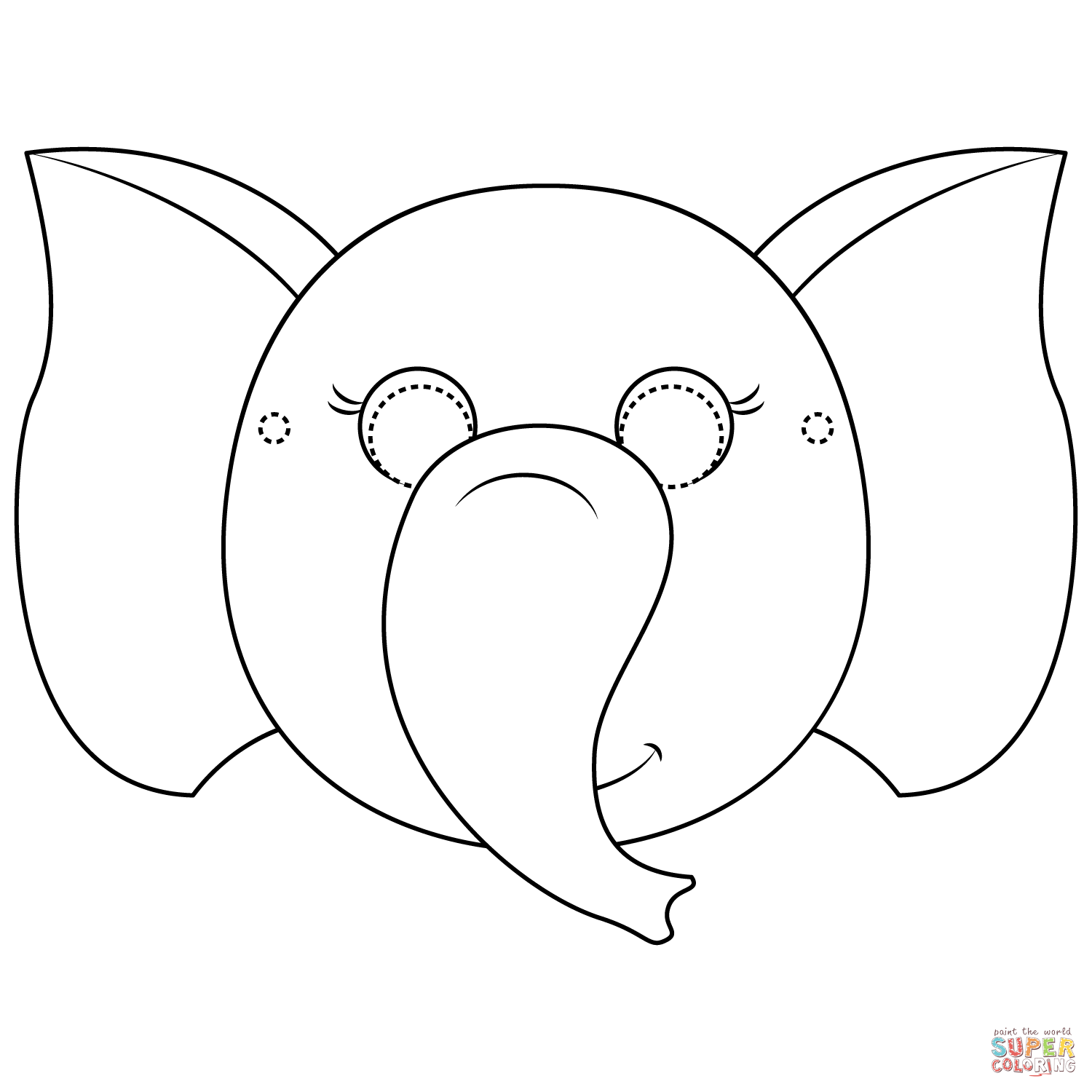 Elephant Mask coloring page | Free Printable Coloring Pages