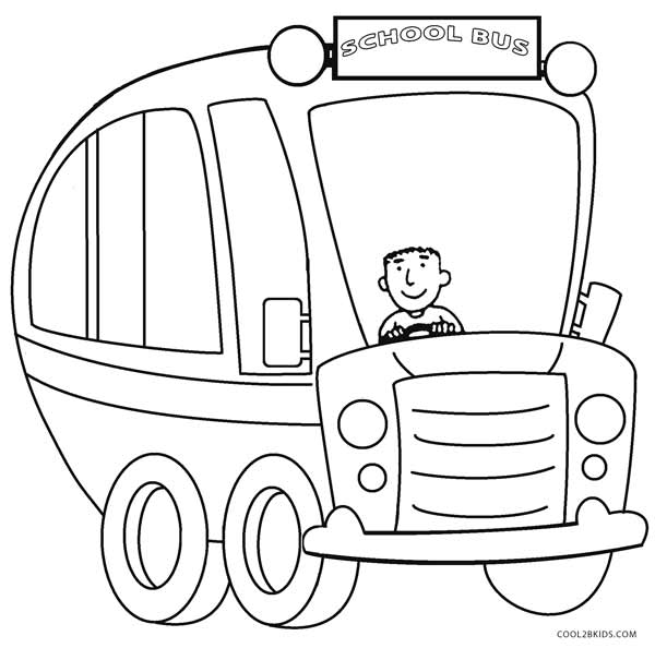 Printable School Bus Coloring Page For Kids
