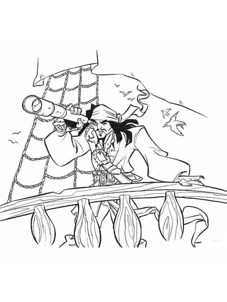 Jack Sparrow coloring pages. Download and print Jack Sparrow coloring pages