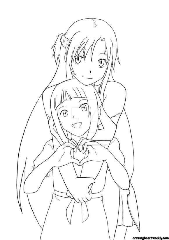 Asuna Sword Art Online Coloring Pages - Drawing Board Weekly